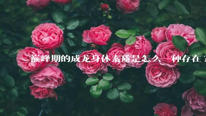 巅峰期的成龙身体素质是怎么一种存在?